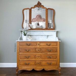 SOLD Antique 1800’s French Marble Top Dresser/Entryway Console