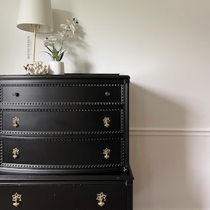 SOLD! Antique Victorian Dresser, Modern Entryway Console, Black Lacquer ...