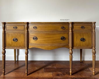 Aparador antiguo de madera – Aparador vintage con patas torneadas