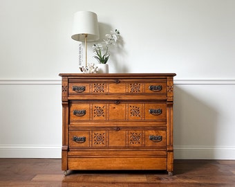 SOLD! 1800's Eastlake Chest of Drawers, Dresser, Entryway Console