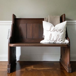 SOLD- Antique Church Pew, Entryway Bench