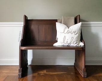 SOLD- Antique Church Pew, Entryway Bench
