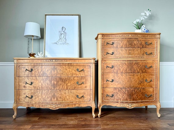 Vintage dresser and nightstand set deals