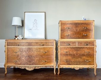 SOLD- Antique French Provincial Dresser Set