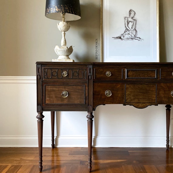 Antique 8 Leg Victorian Buffet Traditional Sideboard Transitional Credenza SOLD