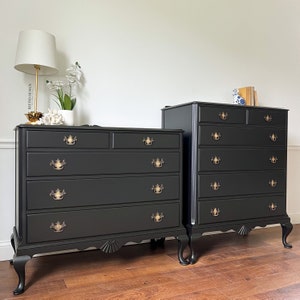 Antique Victorian Dresser Set, Modern Black Lacquered Bedroom Dressers ...