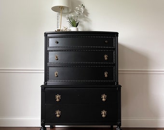 black dresser with diamond knobs 6 Drawer Wooden Metal Knobs, Gray and - Bed Bath & Beyond Wrapped in plush black velvet and detailed with crystal inspired knobs Armany Black Dresser