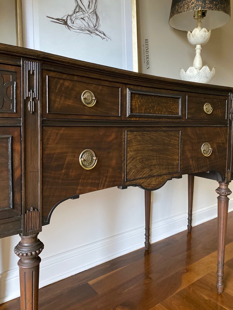 Antique 8 Leg Victorian Buffet Traditional Sideboard Transitional Credenza SOLD