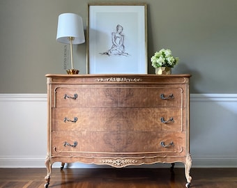 SOLD- Antique French Provincial Dresser Long Dresser Only