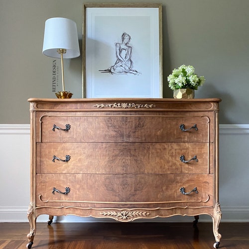 SOLD Antique French Provincial Dresser Long Dresser Only Etsy