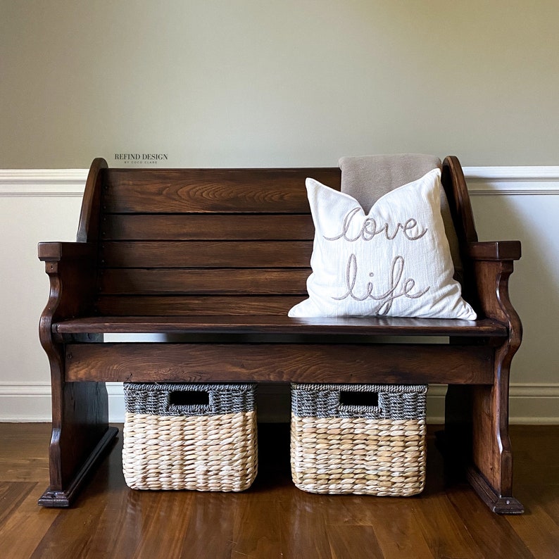 Antique Church Pew Entryway Bench Etsy