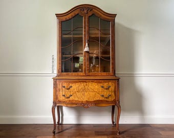 SOLD! Antique French China Cabinet, Victorian Display Case/Bookcase