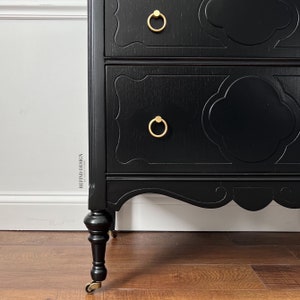 SOLD! Antique Victorian Dresser, Modern Entryway Console, Black Lacquer ...