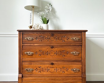 SOLD! 1800's Eastlake Chest of Drawers, Dresser, Entryway Console