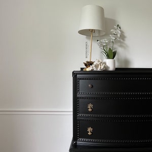SOLD! Antique Victorian Dresser, Modern Entryway Console, Black Lacquer ...