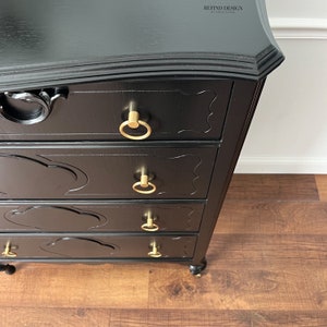SOLD! Antique Victorian Dresser, Modern Entryway Console, Black Lacquer ...