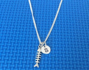 Fish Bone necklace ,Jewelry, Silver Jewelry,  fish bone jewelry, Fishermans gift,  CP24