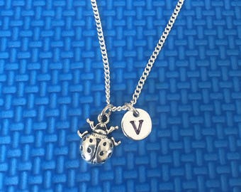 Lady Bug necklace ,Jewelry, Silver Jewelry, Lady Bug jewelry, Necklace for girl CP15