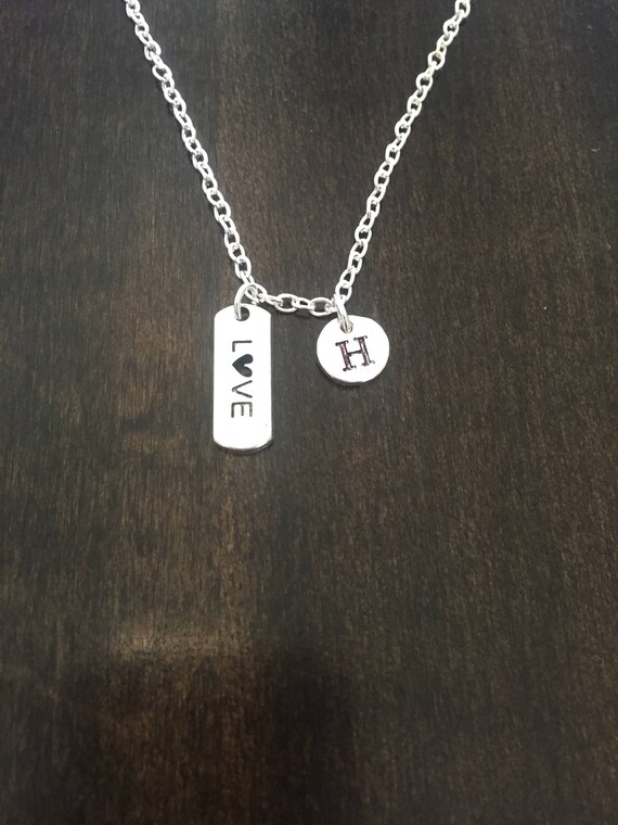 Love initial necklace clearance