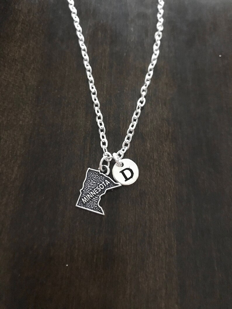 USA chain USA charm,minnesota state necklace SC9 minnesota state initial charm necklace