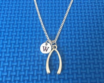 WishBone necklace ,Jewelry, Silver Jewelry, Wishbone jewelry, lucky wishbone, silver wishbone CP25