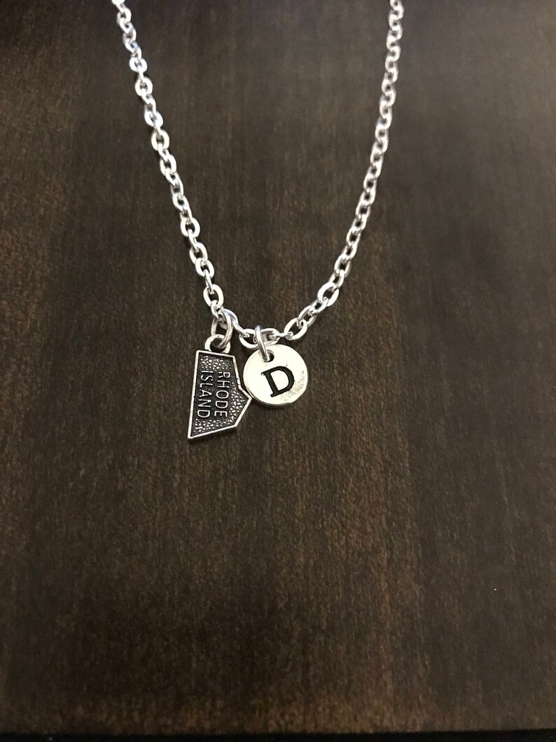 rhode island state initial charm necklace USA charm,rhode island state necklace SC39 USA chain