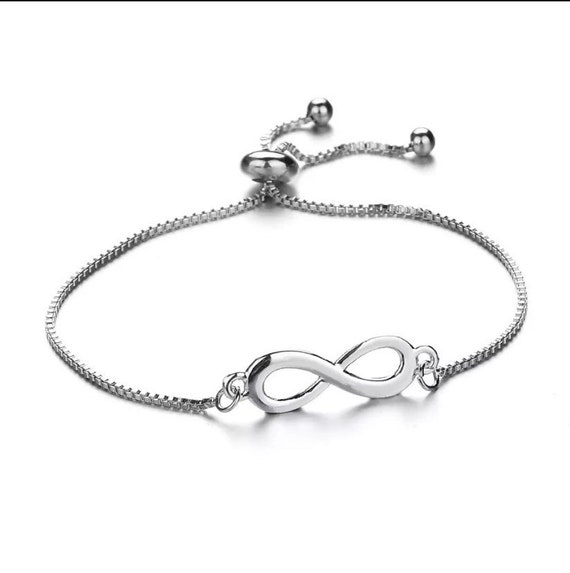 Adjustable Infinity Bracelet Silver Plated Infinity Bracelet