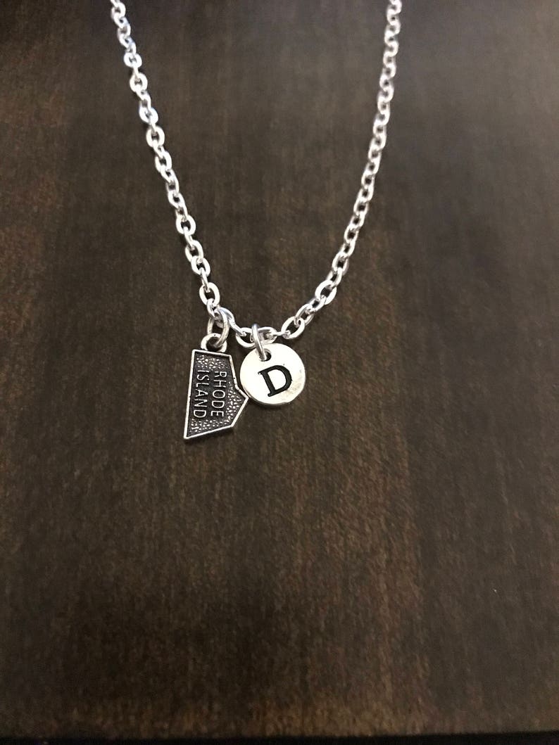 rhode island state initial charm necklace USA charm,rhode island state necklace SC39 USA chain