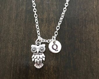 owl necklace ,Jewelry, Silver Jewelry, owl jewelry,CP62