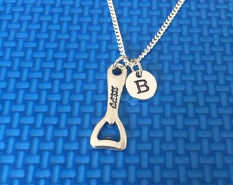 bottle opener necklace ,Jewelry, Silver Jewelry, bottler opener jewelry, bartender gift,  CP23