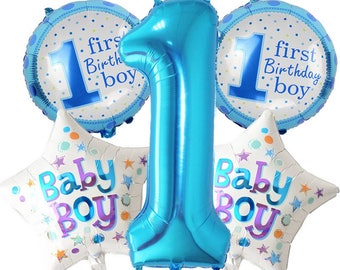 1st birthday boy Balloon, 5pcs helium balloon boy , boy Balloon, 1st birthday balloon boy, 1st birthday,