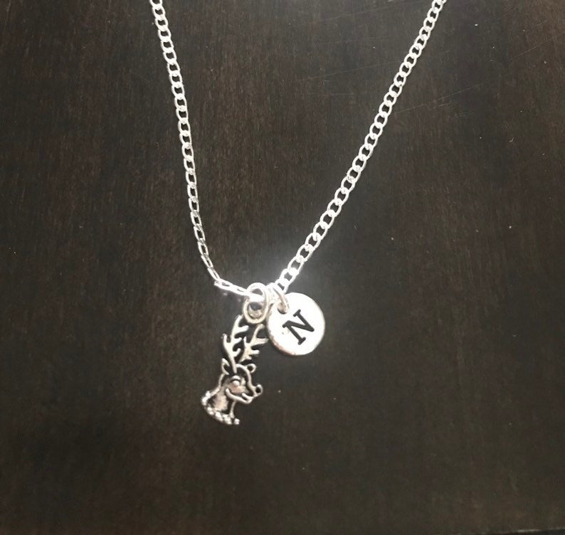 raindeer jewelry reindeer Chain christmas gift Silver Jewelry Rudolph reindeer necklace Jewelry