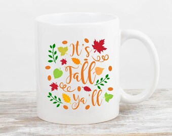 ¡Es otoño! SVG, PNG, PDF, DXF: Diseño de taza de otoño (archivo digital)