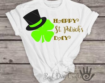 Diseño de trébol y sombrero de copa para el Día de San Patricio (SVG, DXF, PNG)