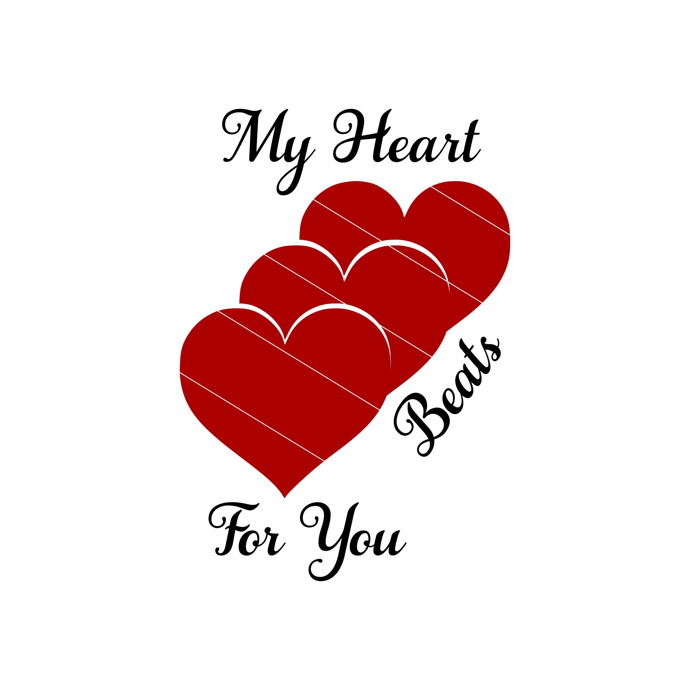 Love Couple Heart Beats SVG DXF PNG: Valentine