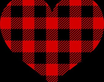 Buffalo Plaid Heart Svg, Dxf, Png, Plaid Design, Plaid Heart, Buffalo Plaid Pattern, Christmas Heart, Cut Files, Cricut, Template, Stencil