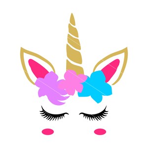 Visage de licorne SVG : cils, fichier de coupe magique (fichier numérique)