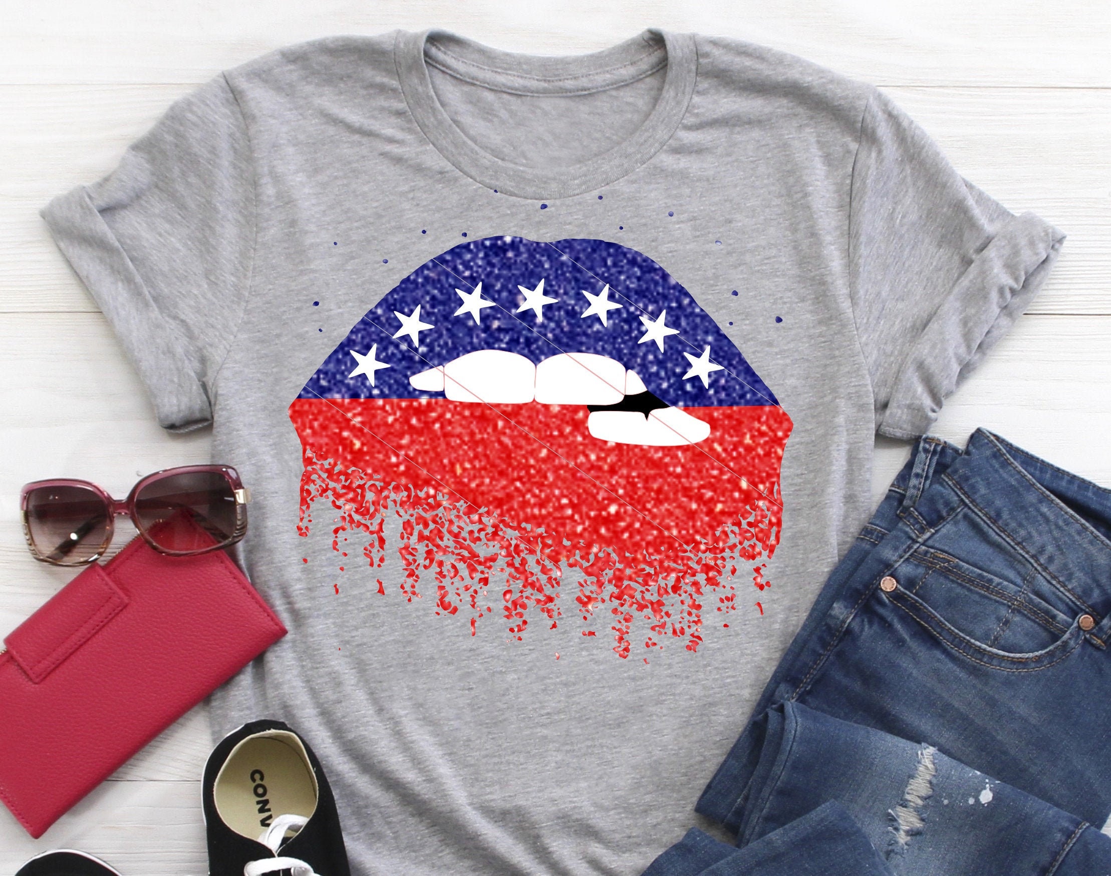Download Sublimation Glitter Dripping Lips Svg Dxf Png Red White ...