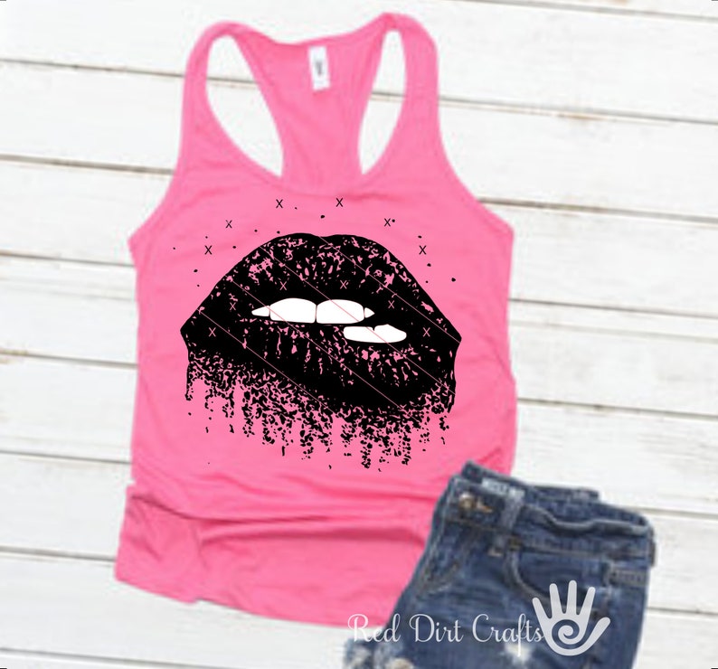 Dripping Lips Svg Dxf Png Biting Lips Glitter Lips Lip | Etsy
