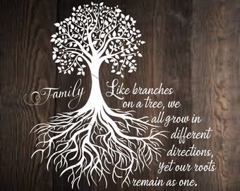 Family Tree SVG: Our Roots Remain As One, Wall Decor (Digital File)