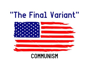 Bandera estadounidense anticomunista (SVG, PNG, PDF, DXF) (Descarga digital)