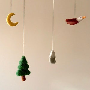 Woodland Mountain Felted Baby Mobile image 1