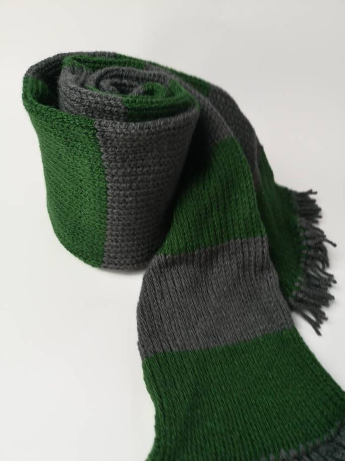 green and gray scarf