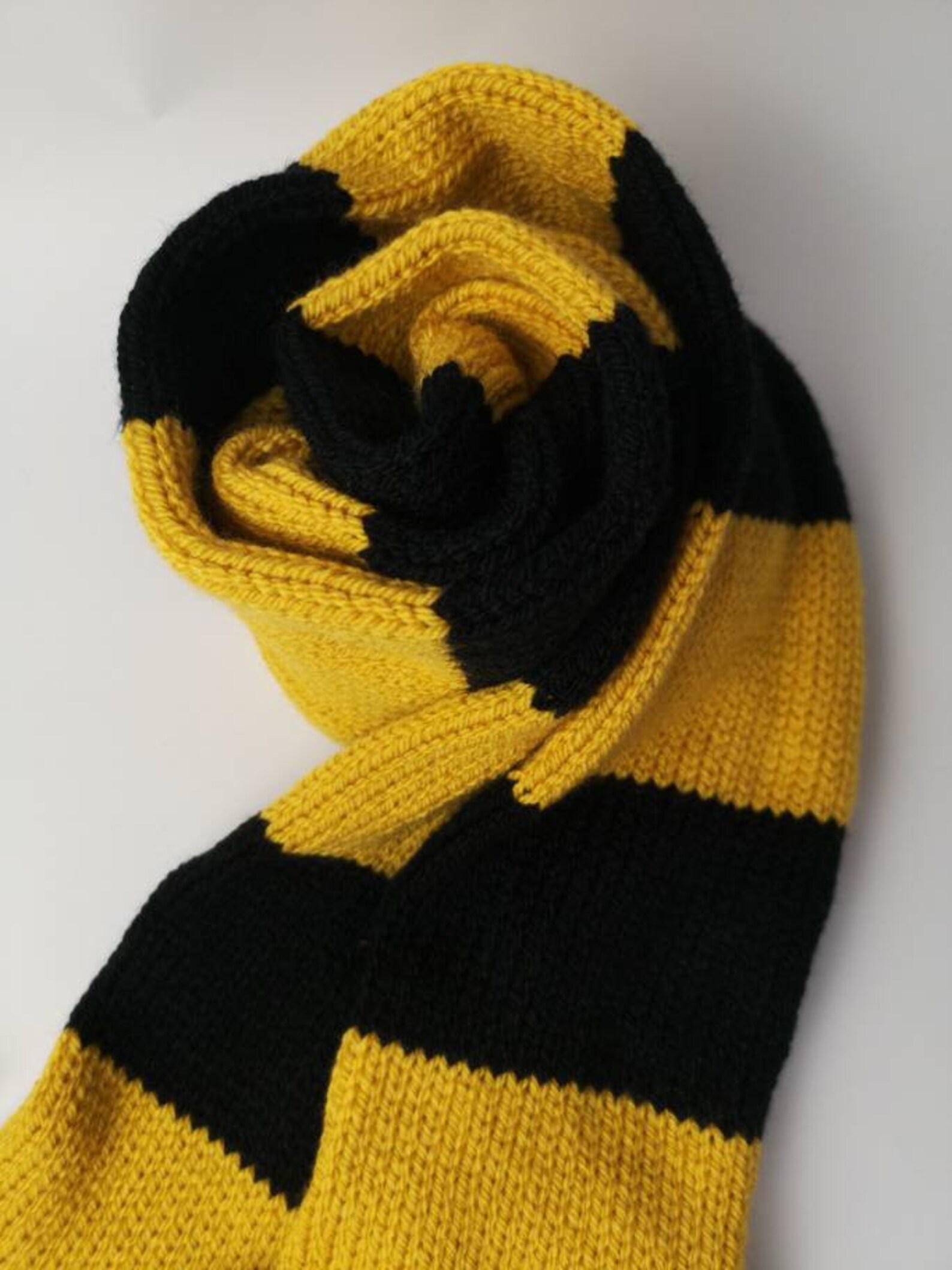 Striped Scarf Knit Scarf Yellow and Black Tassel Scarf Etsy