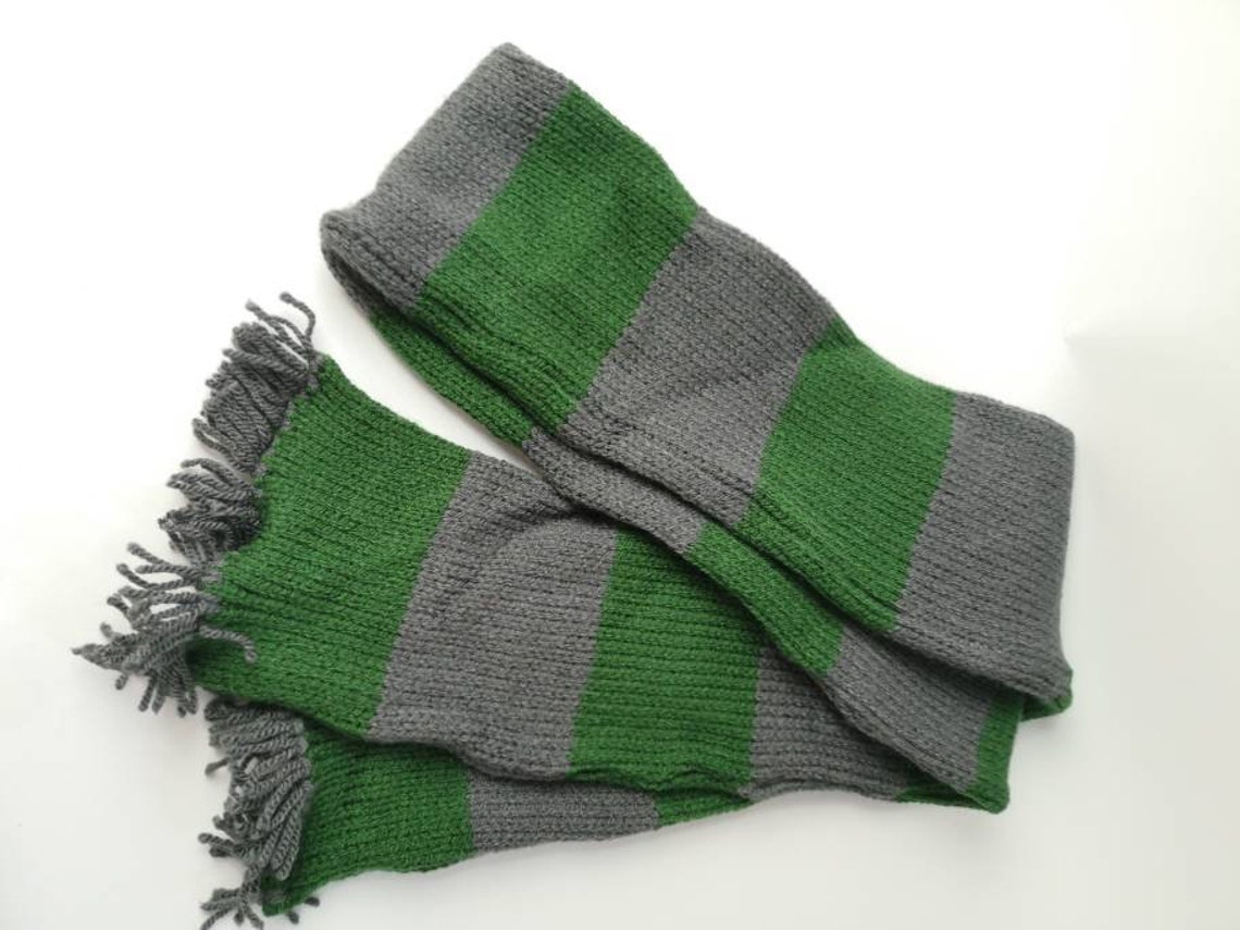 green and gray scarf