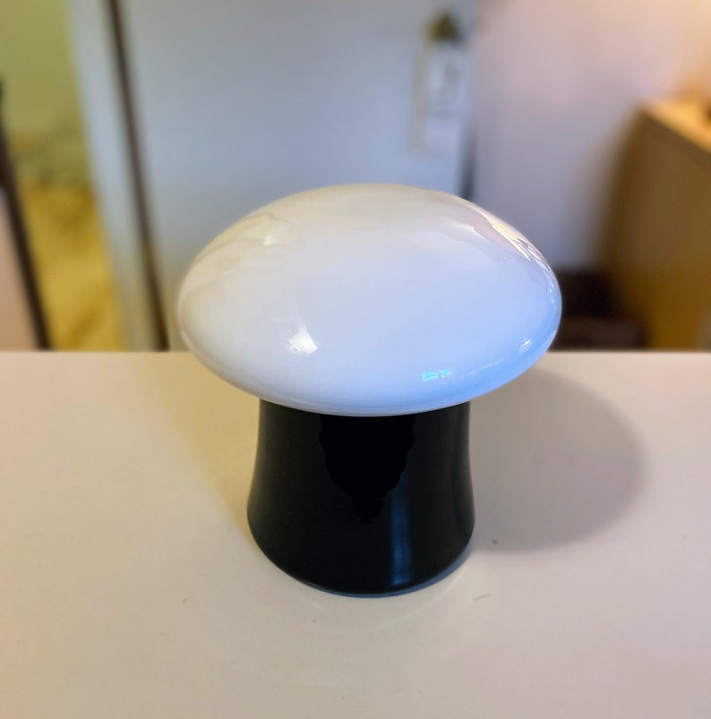 MCM Black & White Glass MOD Mushroomshaped Jar Etsy