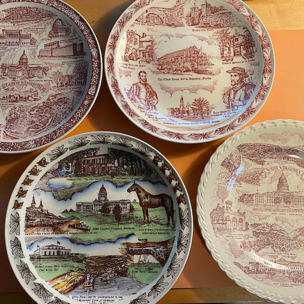 Vernon Kilns Souvenir State Plates