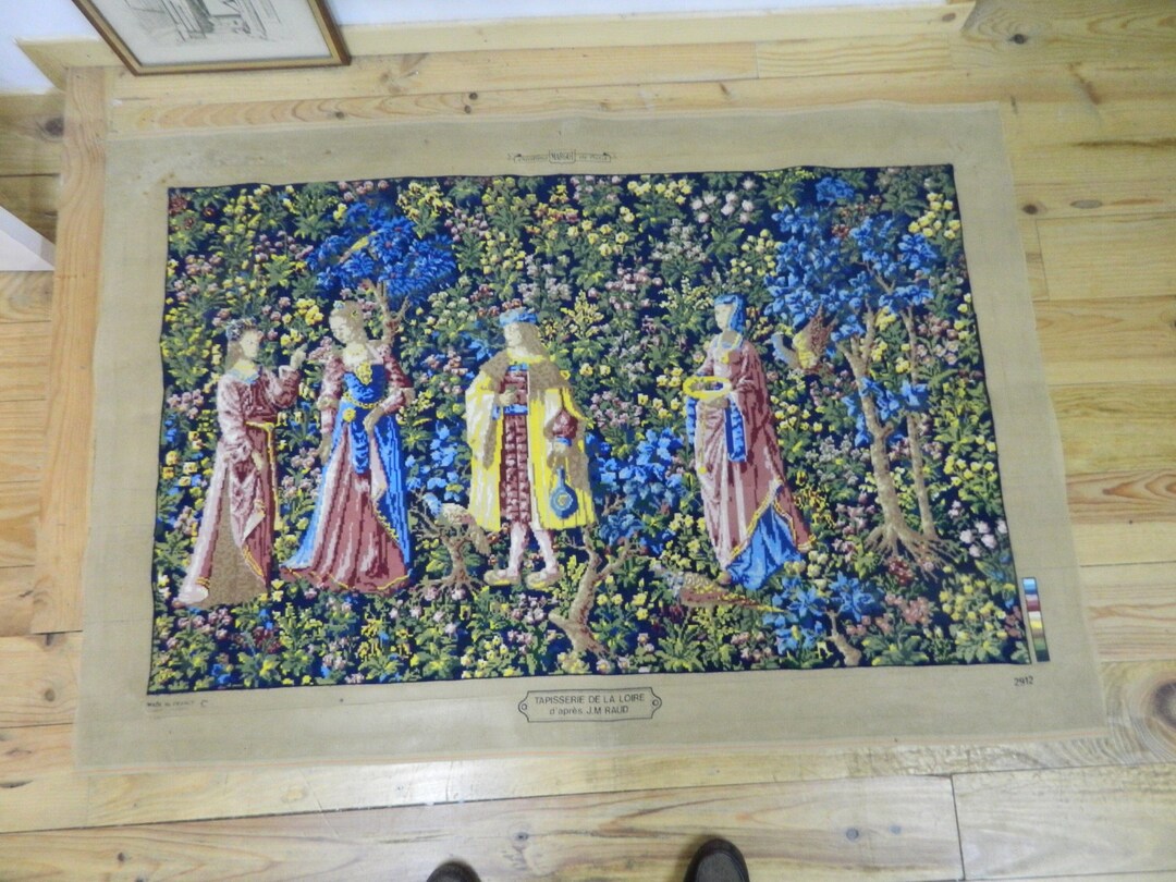 Tenture Murale Tapisserie Fortunes Assises - Style Médiéval 130cm X 150cm
