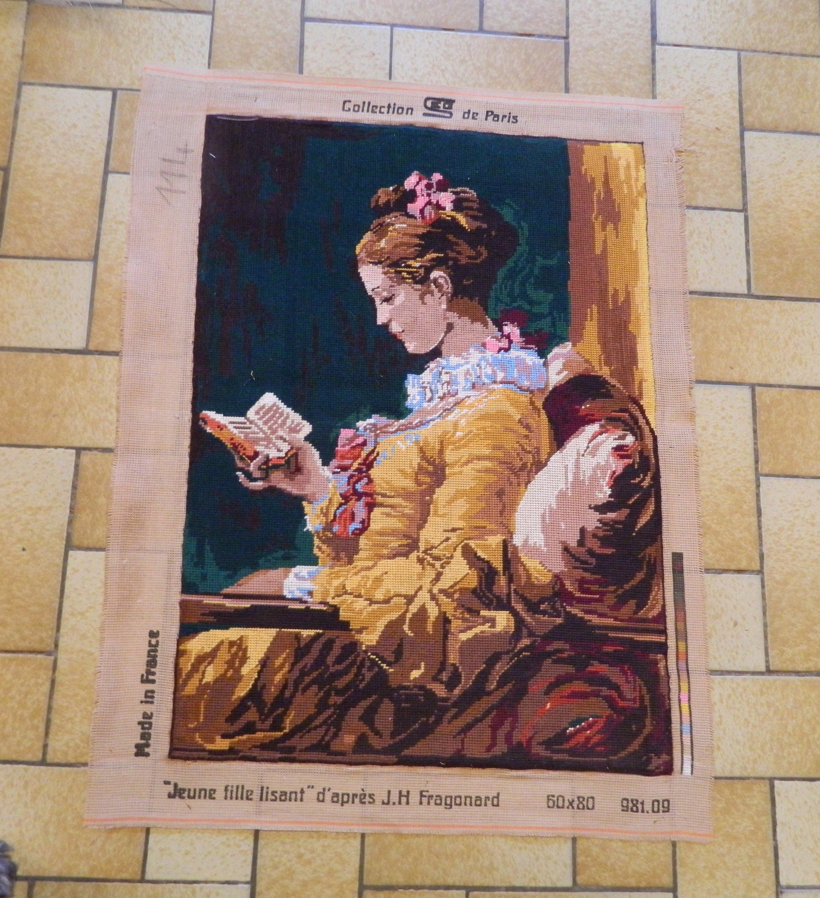 Art Mural en Toile, Tapisserie Murale, Français Vintage, Point Aiguille, Tapisserie, Tentures Murale