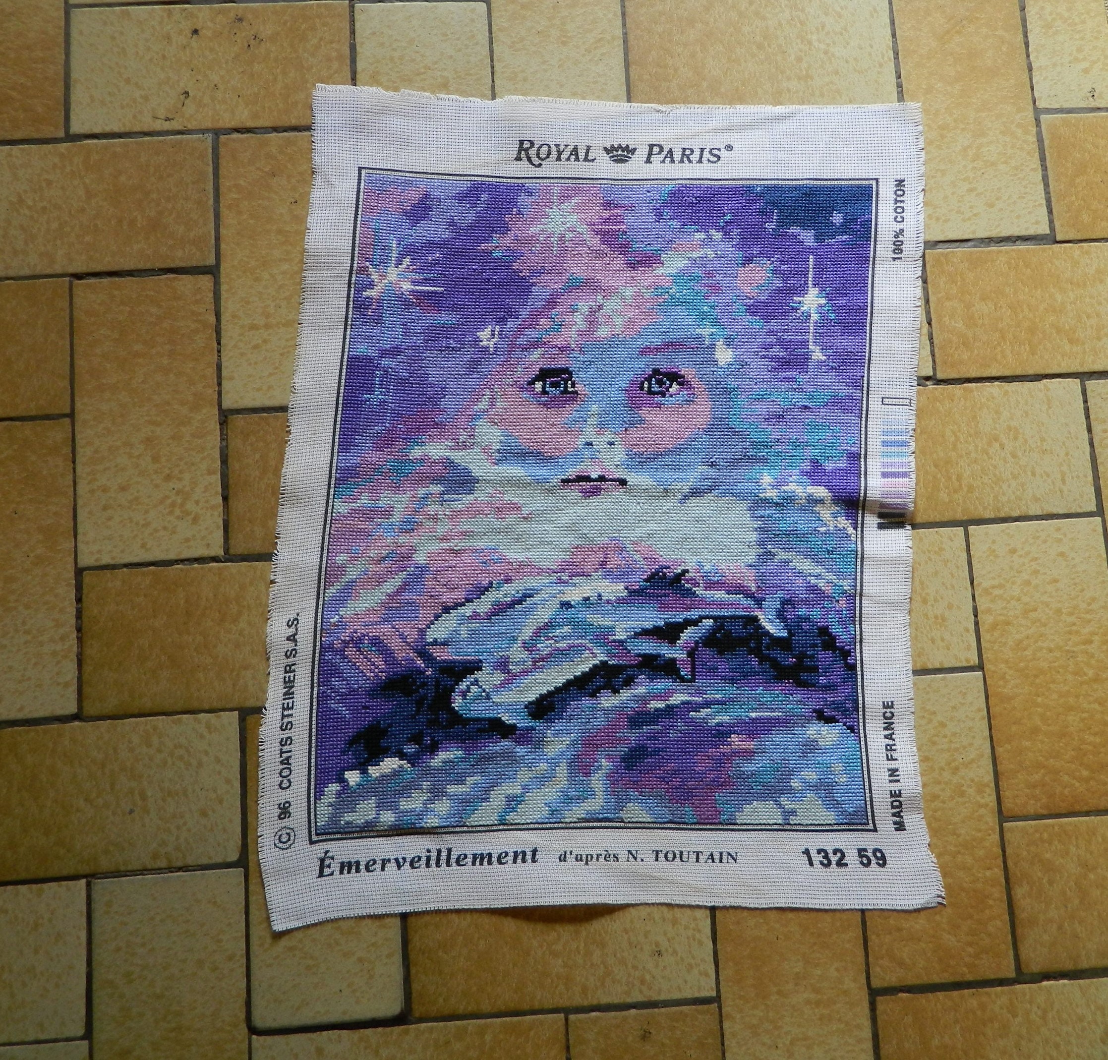 Cadeau de Dauphin, Toile Photo Vintage Français, Tapisserie, Tapisserie Murale, Tenture Terminé, Aig